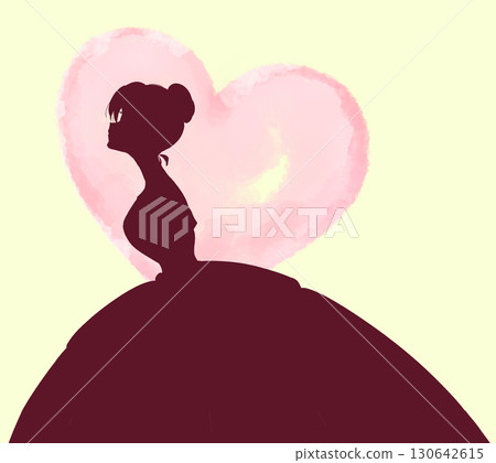 穿裙子的女人,公主,剪影,心臟 穿裙子的女人,公主,剪影,心臟 130642615
