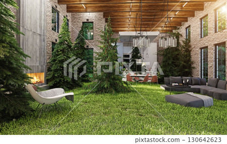 City Courtyard Modern Architecture City Courtyard Modern Architecture 130642623