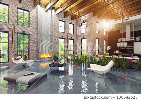 Industrial Loft Living Space Industrial Loft Living Space 130642625