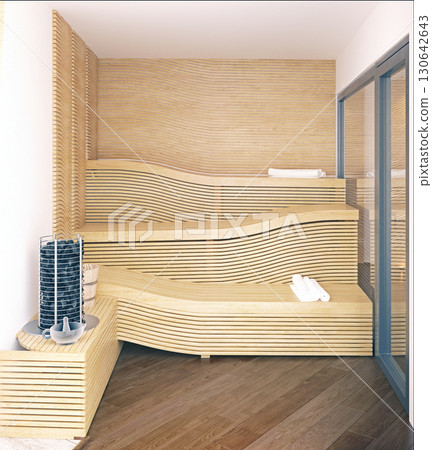 Wooden Sauna Interior Design Wooden Sauna Interior Design 130642643