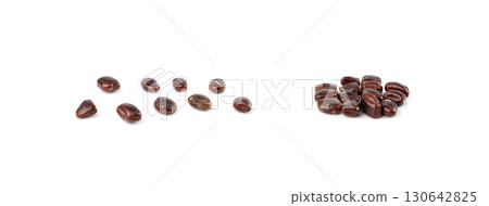 Dried tamarind seeds isolated, Tamarindus indica beans on a white background, medicine ingredient 130642825