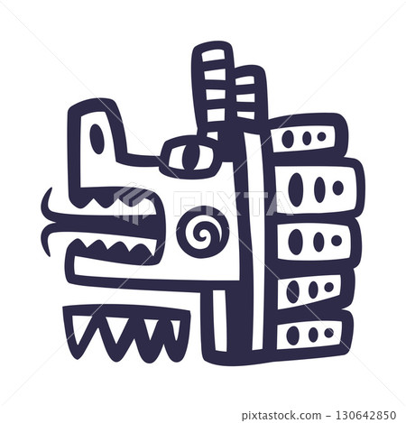 Maya Civilization Symbols and Primitive Traditional Sign Vector Illustration 130642850