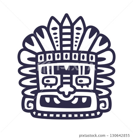 Maya Civilization Symbols and Primitive Traditional Sign Vector Illustration 130642855