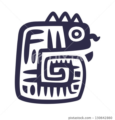 Maya Civilization Symbols and Primitive Traditional Sign Vector Illustration 130642860