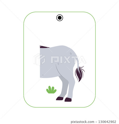 Matching Donkey Animal Picture Flashcard for Children Vector Illustration 130642902