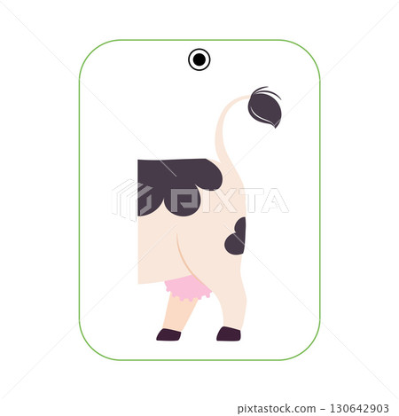 Matching Cow Animal Picture Flashcard for Children Vector Illustration 130642903