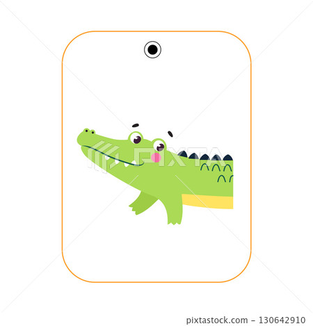 Matching Crocodile Animal Picture Flashcard for Children Vector Illustration Matching Crocodile Animal Picture Flashcard for Children Vector Illustration 130642910