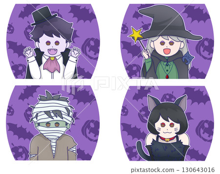 萬聖節服裝（吸血鬼、女巫、木乃伊、貓女角色扮演）紫色 130643016