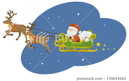 聖誕老人乘坐雪橇的插圖 130643083