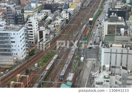 Seibu Shinjuku Line Limited Express Koedo train running through Shinjuku Ward 130643233