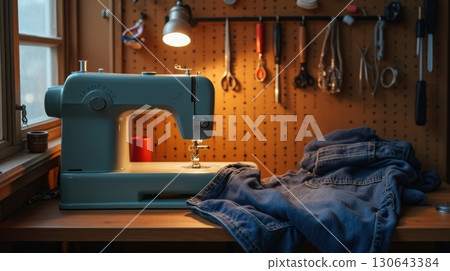 sewing machine on the mannequin 130643384
