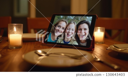 composite image of happy family in a living room 130643403