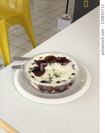 Delicious parfait layered with creamy yogurt, fresh fruits, and crunchy granola. A perfect balance of flavors and textures, ideal for a healthy breakfast, dessert, or refreshing snack! 130643713