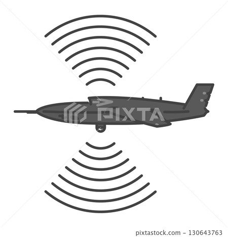 Military jet unmanned aerial vehicles (UAVs) that emit jamming signals Military jet unmanned aerial vehicles (UAVs) that emit jamming signals 130643763