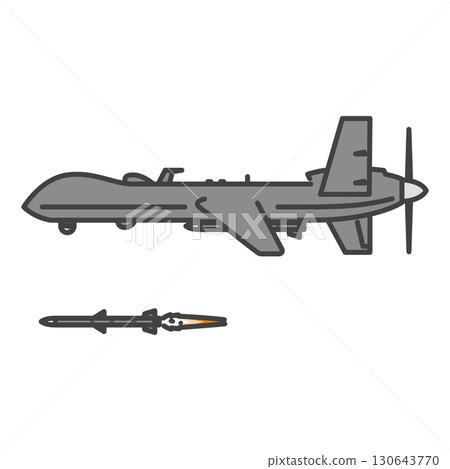 Military propeller-driven unmanned aerial vehicles (UAVs) that launch missiles 130643770