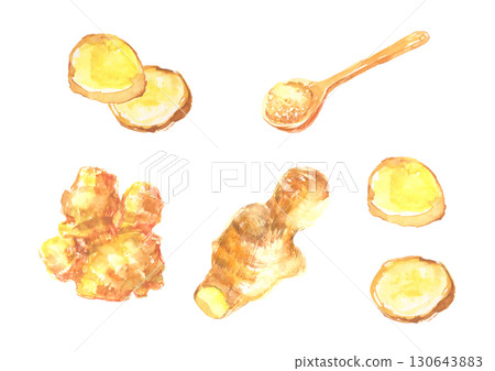 薑水彩插圖 130643883