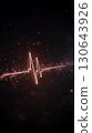 Neon red heartbeat pulse in the dark with scattered glowing particles, vibrant medical background for health, cardiology, life and abstract design concepts 130643926