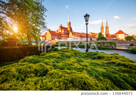 Ancient city Wroclaw on a sunny day. Location Cathedral of St. John the Baptist, Poland, Europe. Ancient city Wroclaw on a sunny day. Location Cathedral of St. John the Baptist, Poland, Europe. 130644071