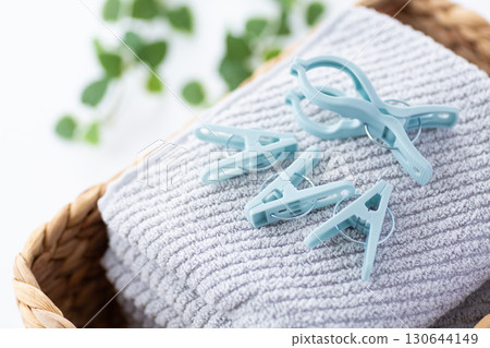 Towels and washing clothes 130644149