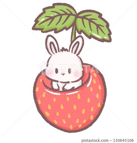 Cute bunny sitting on top of a giant strawberry dessert clipart adorable pastel illustration perfect for invitations greeting cards scrapbooking and craft projects Cute bunny sitting on top of a giant strawberry dessert clipart adorable pastel illustration perfect for invitations greeting cards scrapbooking and craft projects 130645106