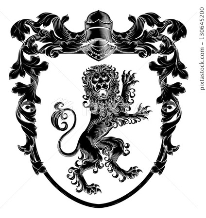Coat of Arms Crest Lion Heraldry Medieval Shield 130645200