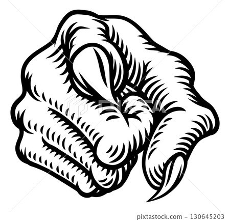 Halloween Monster Claw Hand Pointing at You Viewer 130645203