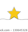 Continuous line drawing of star. Minimalist black linear sketch isolated on white background. Hand drawn vector illustration. 130645328