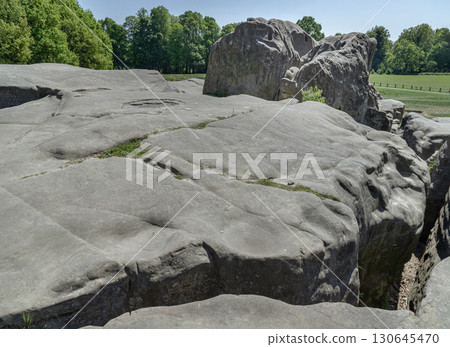 An unusual outcrop of natural sandstone rocks on Wellington Rocks. 130645470