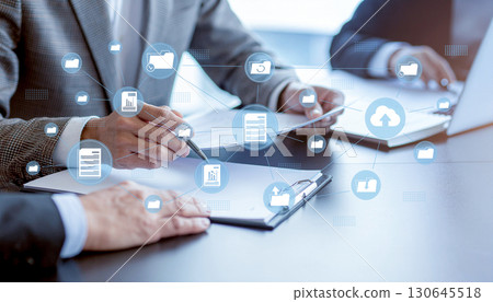 Business, DX, IT, cloud, internal document management, digital workflow 130645518