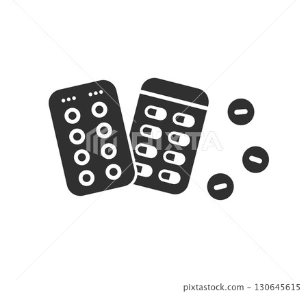 藥片、膠囊、口服藥物和口服藥物的輪廓插圖 藥片、膠囊、口服藥物和口服藥物的輪廓插圖 130645615