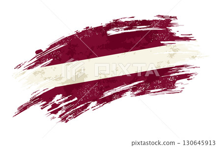 Latvian flag grunge brushstroke texture background. Vector illustration. 130645913