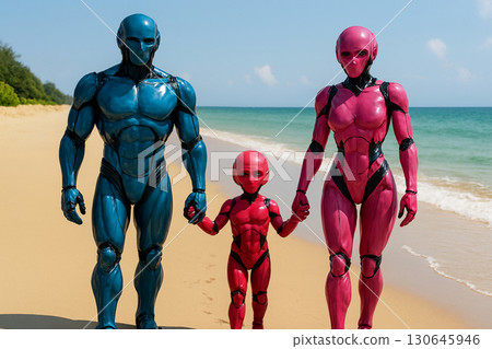 Robot Family Summer 130645946