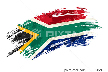 South African flag grunge brushstroke texture background. Vector illustration. 130645968