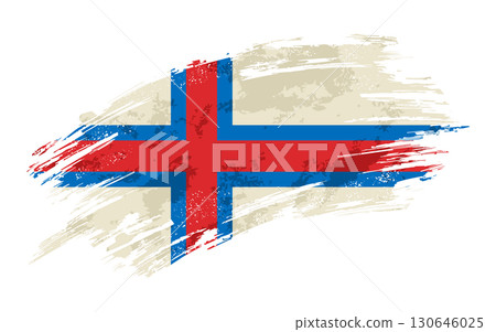 Faroe Islands flag grunge brushstroke texture background. Vector illustration. Faroe Islands flag grunge brushstroke texture background. Vector illustration. 130646025
