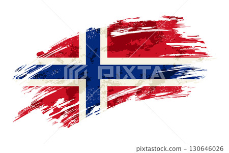 Norwegian flag grunge brushstroke texture background. Vector illustration. Norwegian flag grunge brushstroke texture background. Vector illustration. 130646026