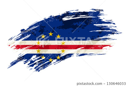 Cape Verde flag grunge brushstroke texture background. Vector illustration. 130646033