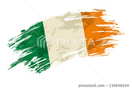 Irish flag grunge brushstroke texture background. Vector illustration. 130646034