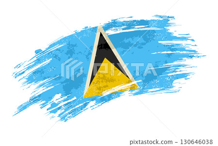 Saint Lucia flag grunge brushstroke texture background. Vector illustration. Saint Lucia flag grunge brushstroke texture background. Vector illustration. 130646038