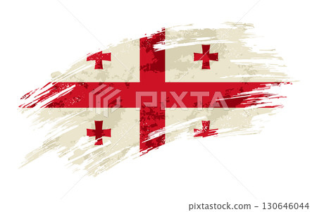 Georgian flag grunge brushstroke texture background. Vector illustration. Georgian flag grunge brushstroke texture background. Vector illustration. 130646044