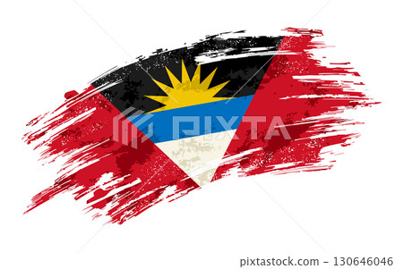 Antigua and Barbuda flag grunge brushstroke texture background. Vector illustration. Antigua and Barbuda flag grunge brushstroke texture background. Vector illustration. 130646046