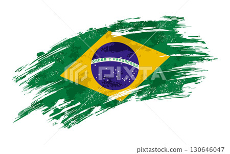 Brazilian flag grunge brushstroke texture background. Vector illustration. Brazilian flag grunge brushstroke texture background. Vector illustration. 130646047