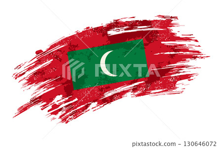 Maldives flag grunge brushstroke texture background. Vector illustration. Maldives flag grunge brushstroke texture background. Vector illustration. 130646072