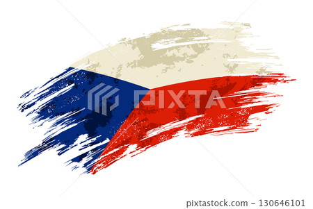 Czech flag grunge brushstroke texture background. Vector illustration. Czech flag grunge brushstroke texture background. Vector illustration. 130646101