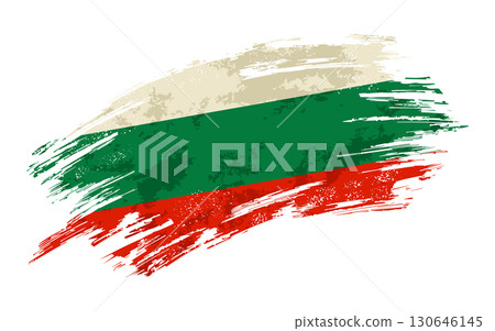 Bulgarian flag grunge brushstroke texture background. Vector illustration. Bulgarian flag grunge brushstroke texture background. Vector illustration. 130646145