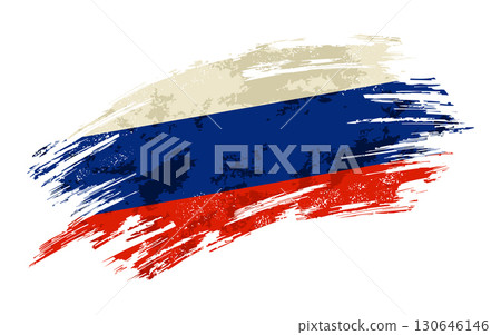Russian flag grunge brushstroke texture background. Vector illustration. 130646146