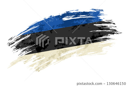 Estonian flag grunge brushstroke texture background. Vector illustration. 130646150