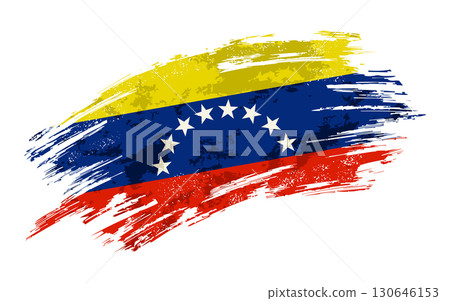 Venezuelan flag grunge brushstroke texture background. Vector illustration. 130646153