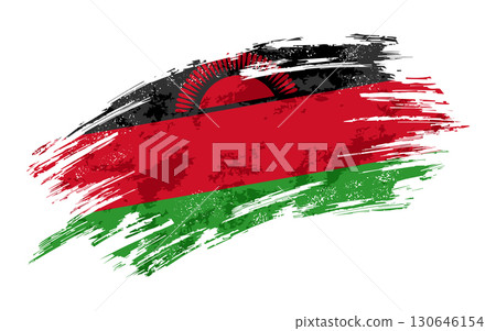Malawian flag grunge brushstroke texture background. Vector illustration. Malawian flag grunge brushstroke texture background. Vector illustration. 130646154