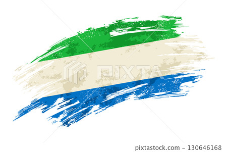 Sierra Leone flag grunge brushstroke texture background. Vector illustration. Sierra Leone flag grunge brushstroke texture background. Vector illustration. 130646168