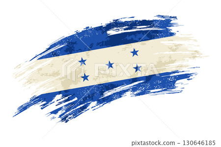Honduras flag grunge brushstroke texture background. Vector illustration. Honduras flag grunge brushstroke texture background. Vector illustration. 130646185